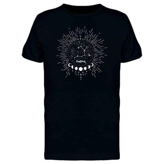 Moon Cconstellations Galaxy T-Shirt Men -Image by Shutterstock, Male 3X-Large