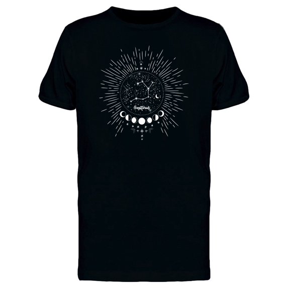 Moon Cconstellations Galaxy T-Shirt Men -Image by Shutterstock, Male 3X-Large