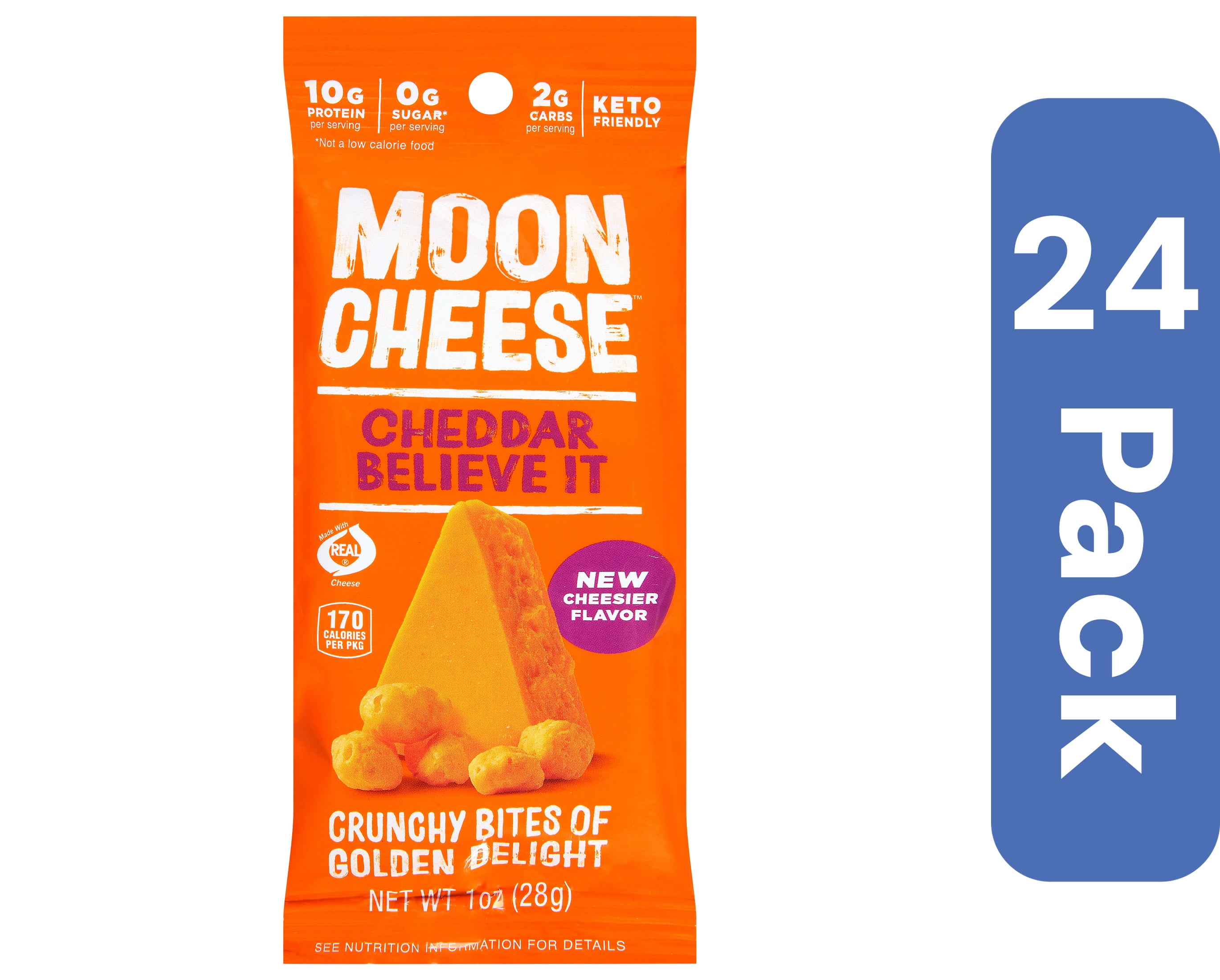 Moon Cheese Cheese Snack Cheddar 1 oz (Pack Of 24)