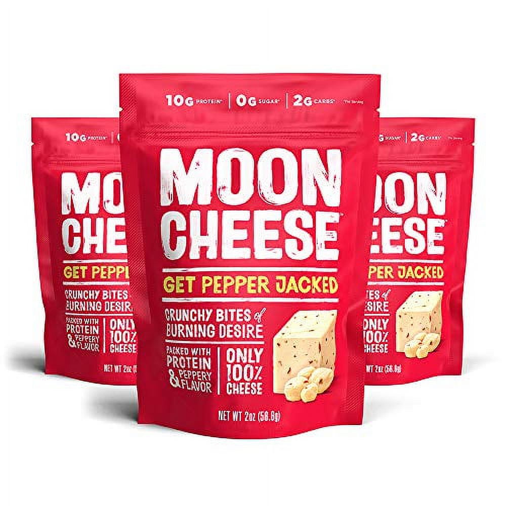 Moon Cheese Get Pepper Jacked, 2Ounce 3Pack, 100 Real Cheese Snack