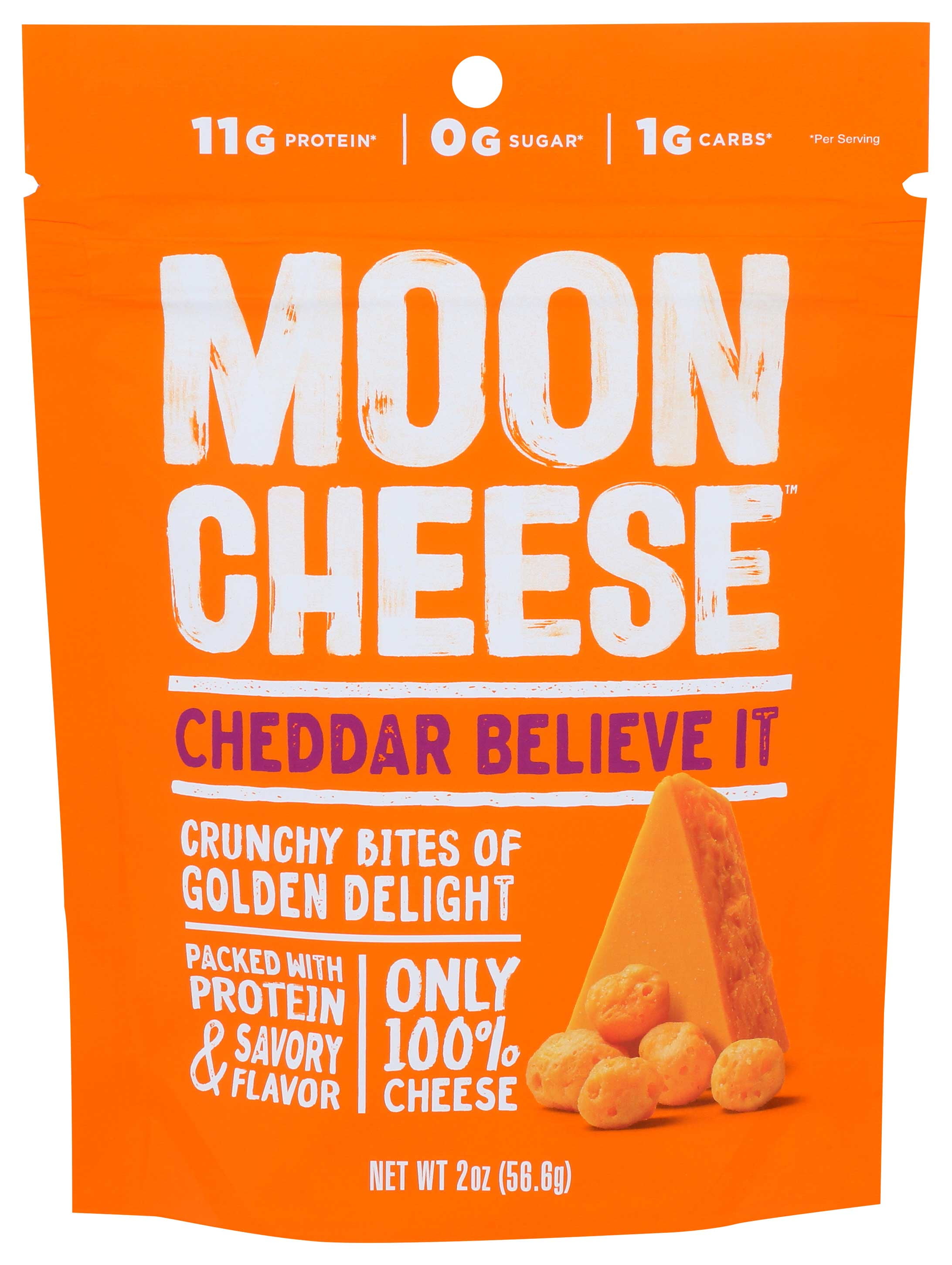 Moon Cheese Medium Cheddar Cheese Snack, 2 Ounce -- 12 per case