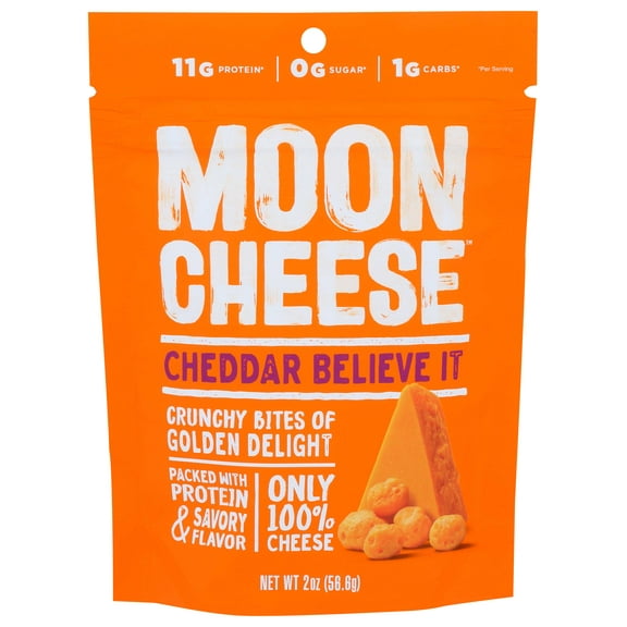 Moon Cheese Medium Cheddar Cheese Snack, 2 Ounce -- 12 per case