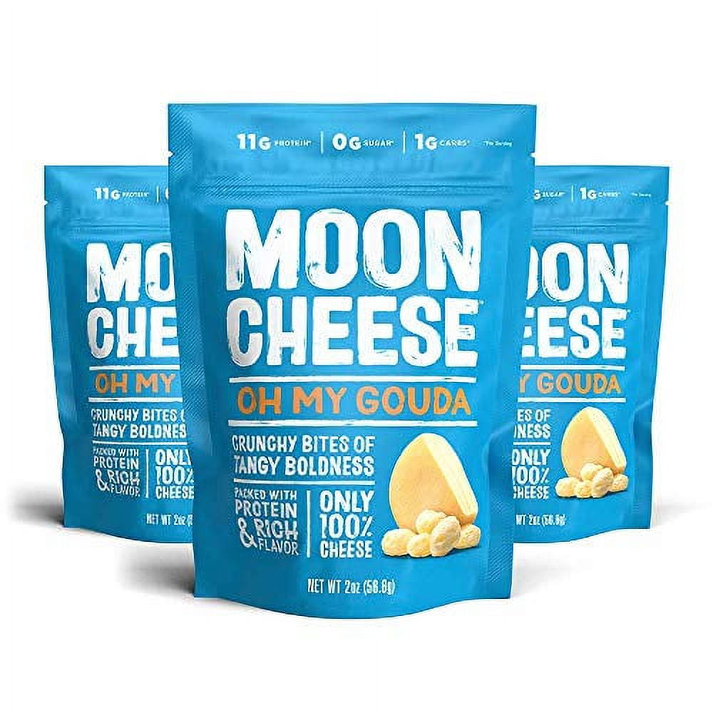 Moon Cheese Oh My Gouda Cheese Bites, 2 Ounce, 3Pack, Crunchy, Packed