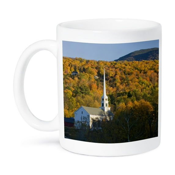 3dRose, moon, church, fall foliage, Stowe, Vermont - US46 JMO0263 - Jerry and Marcy Monkman, 11oz Mug