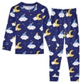 thumbnail image 1 of Moon Cloud Pattern Cotton Pajamas 2 Piece Set Sleepwear Soft and Comfortable Homewear Nightwear, 1 of 7