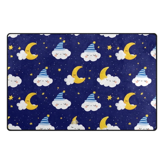 Moon Cloud Pattern Memory Foam Area Rug 31"x20" Non Slip, Absorbent, Fade Proof for Living Room, Bedroom, Office