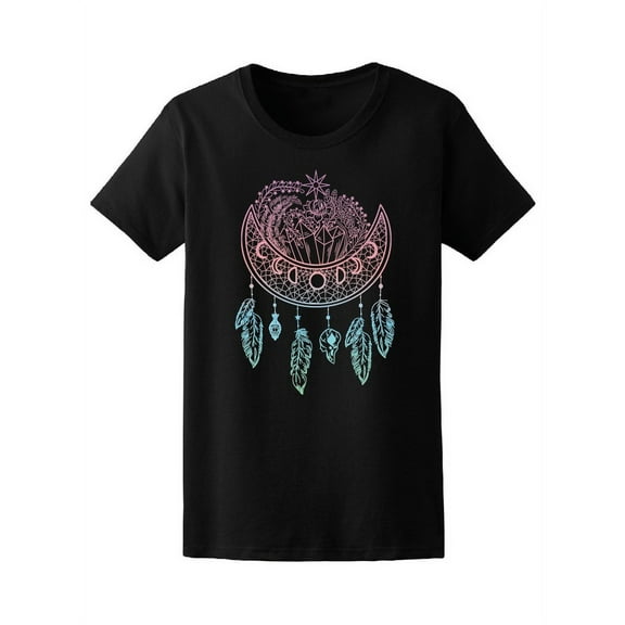 Moon Colorful Cute Dreamcatcher T-Shirt Women -Image by Shutterstock, Female x-Large