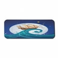 thumbnail image 1 of Moon Computer Mouse Pad, Old Ship with Tempest Riding the Waves Full Moon and Stars Marine Cartoon Style, Rectangle Non-Slip Rubber Mousepad Large, 31" x 12", Blue Brown White, by Ambesonne, 1 of 2
