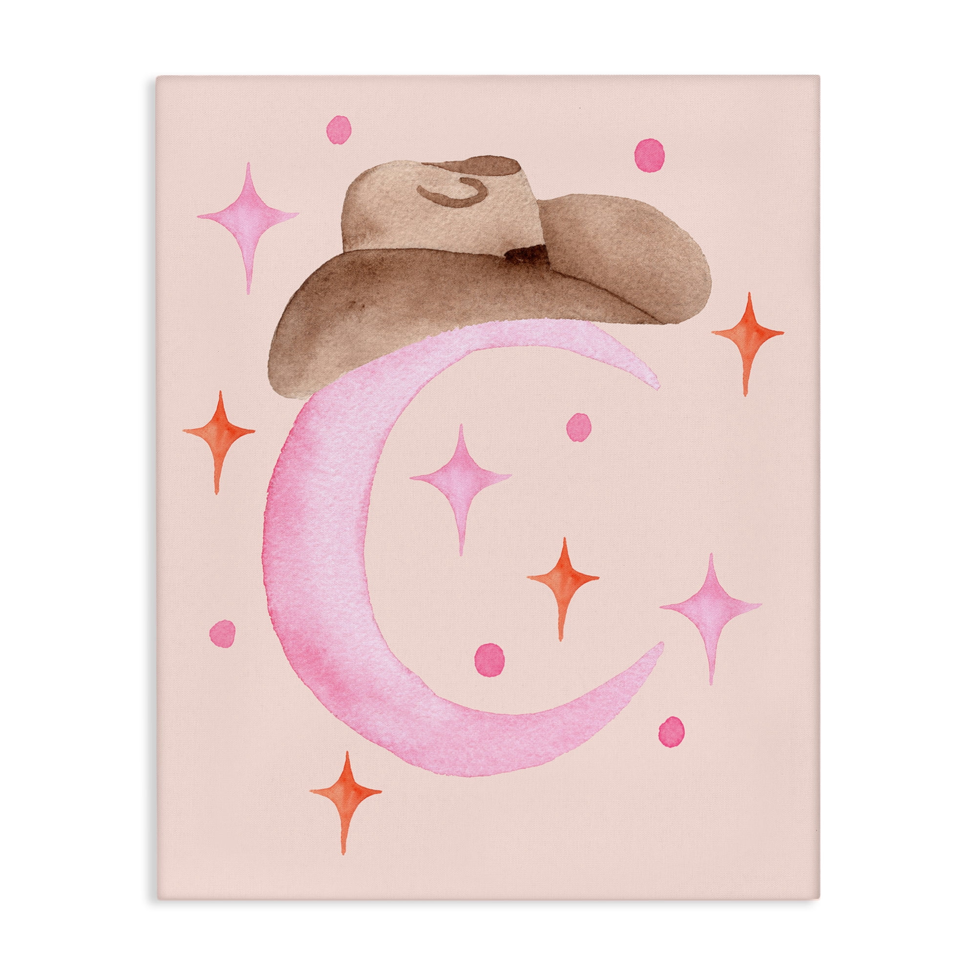 Moon Cowgirl Hat Canvas Wall Art, design by Nina Jacobs