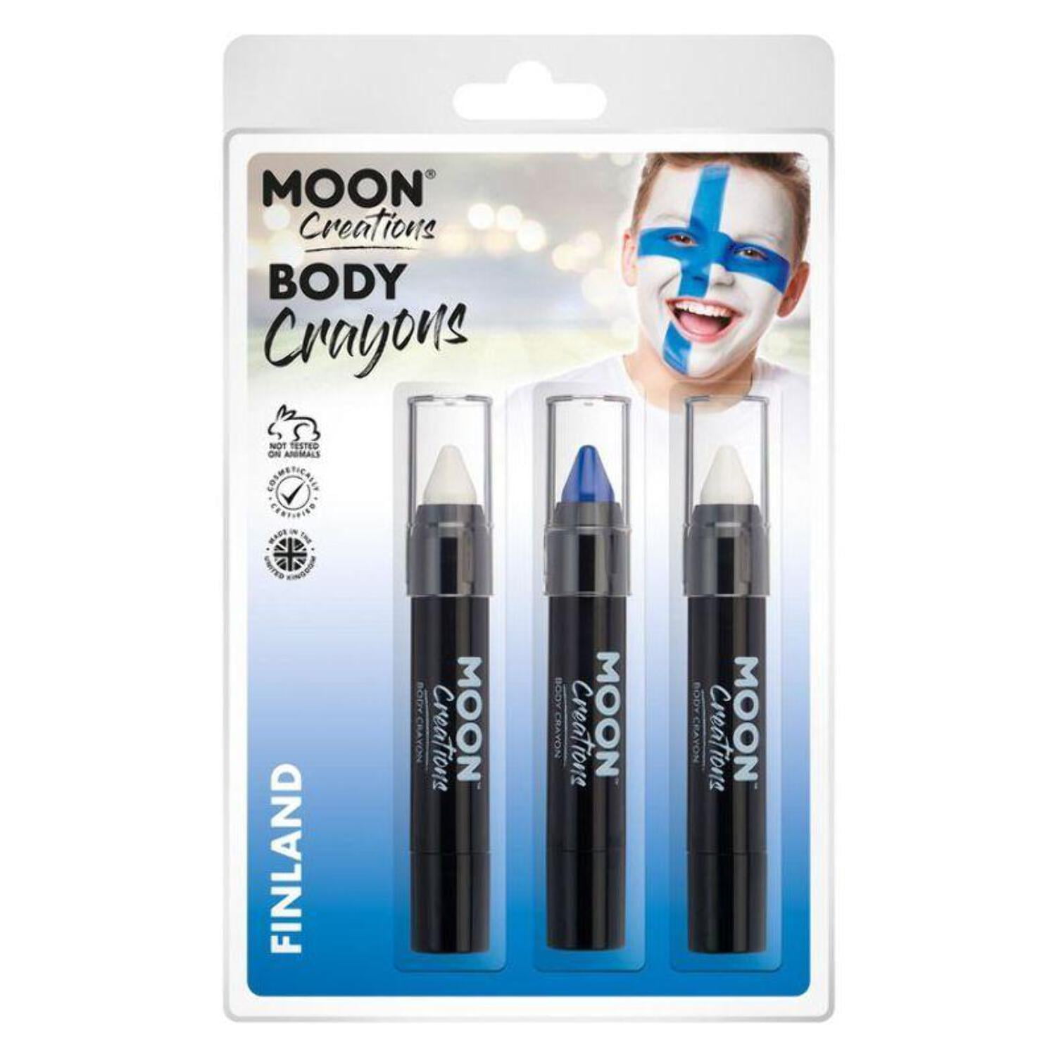 Moon Creations Body Crayons 3. 5g Clamshell Country Patriot Colours Costume Make Up