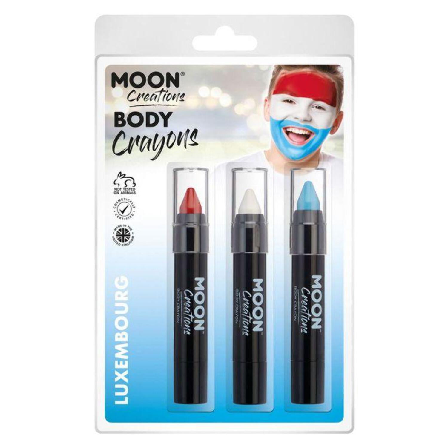 Moon Creations Body Crayons 3. 5g Clamshell Country Patriot Colours Costume Make Up Moon Creations Body Crayons 3. 5g Clamshell Country Patriot Colours Costume Make Up
