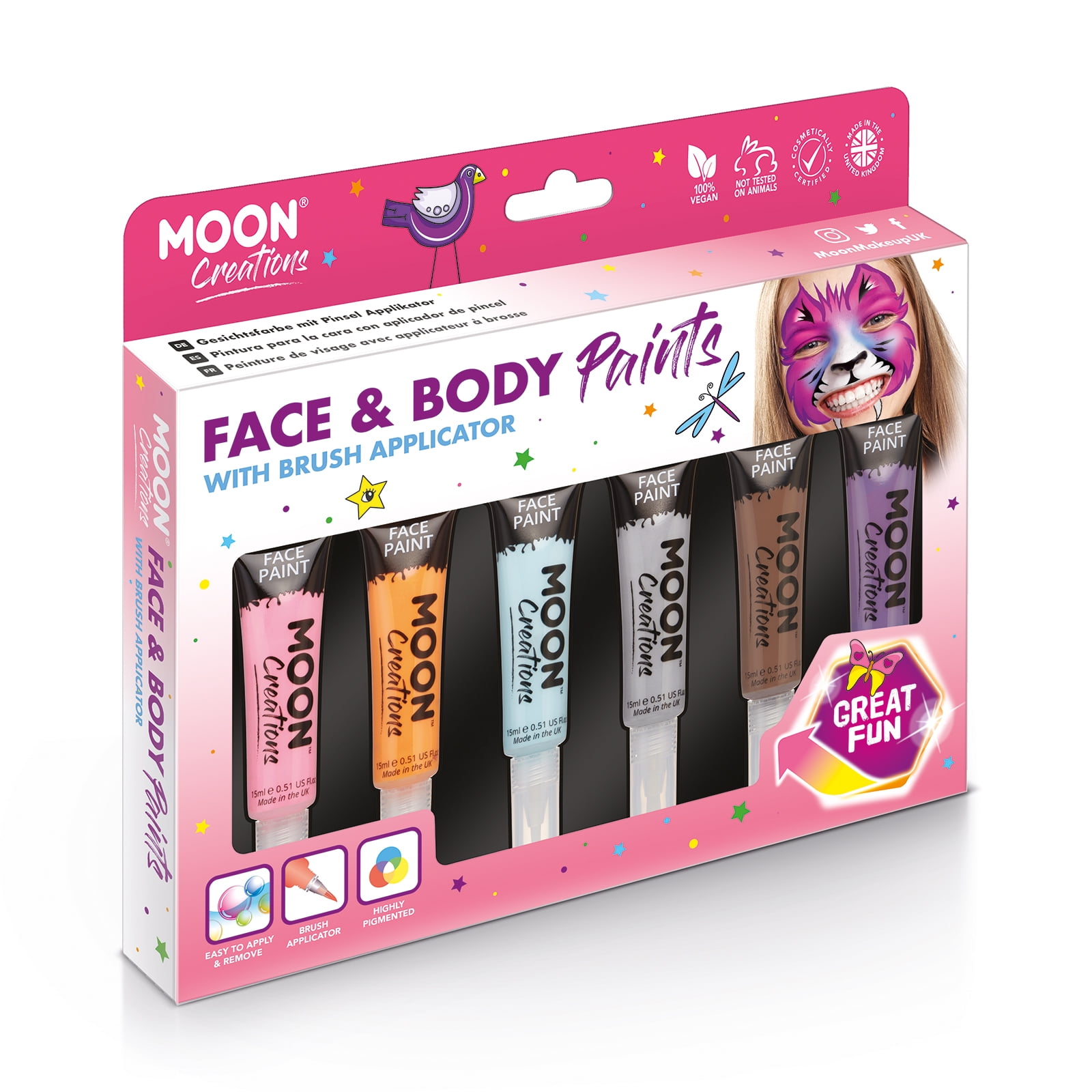 Moon Creations Face & Body Paints Assorted C01624 Costume Make Up Moon Creations Face & Body Paints Assorted C01624 Costume Make Up