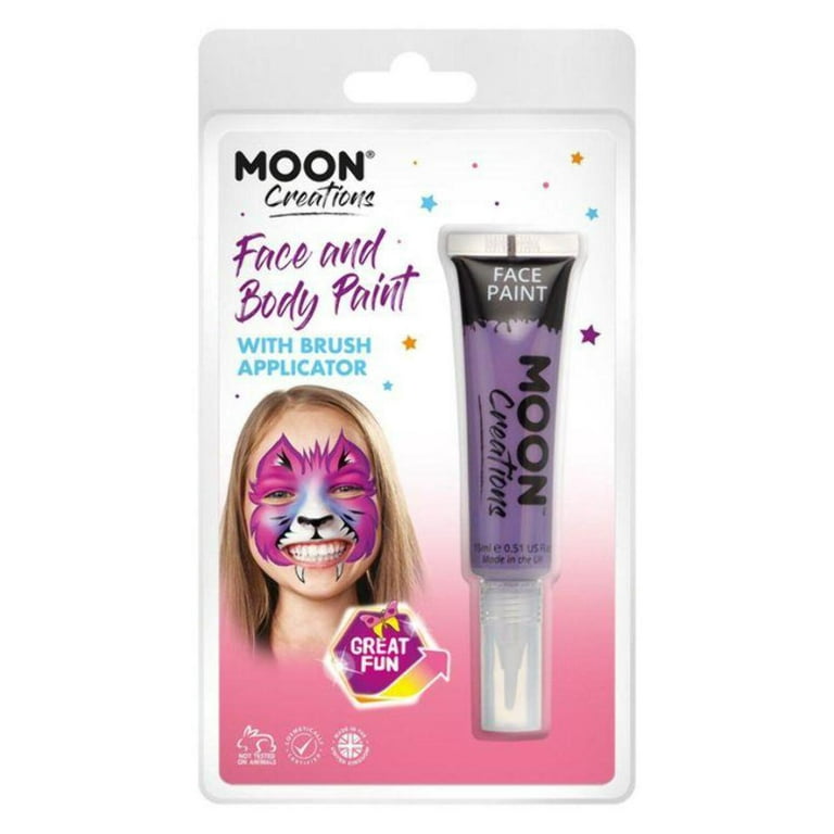 Moon Creations Face & Body Paints With Brush Applicator, 15ml Clamshell Costume Make Up Moon Creations Face & Body Paints With Brush Applicator, 15ml Clamshell Costume Make Up