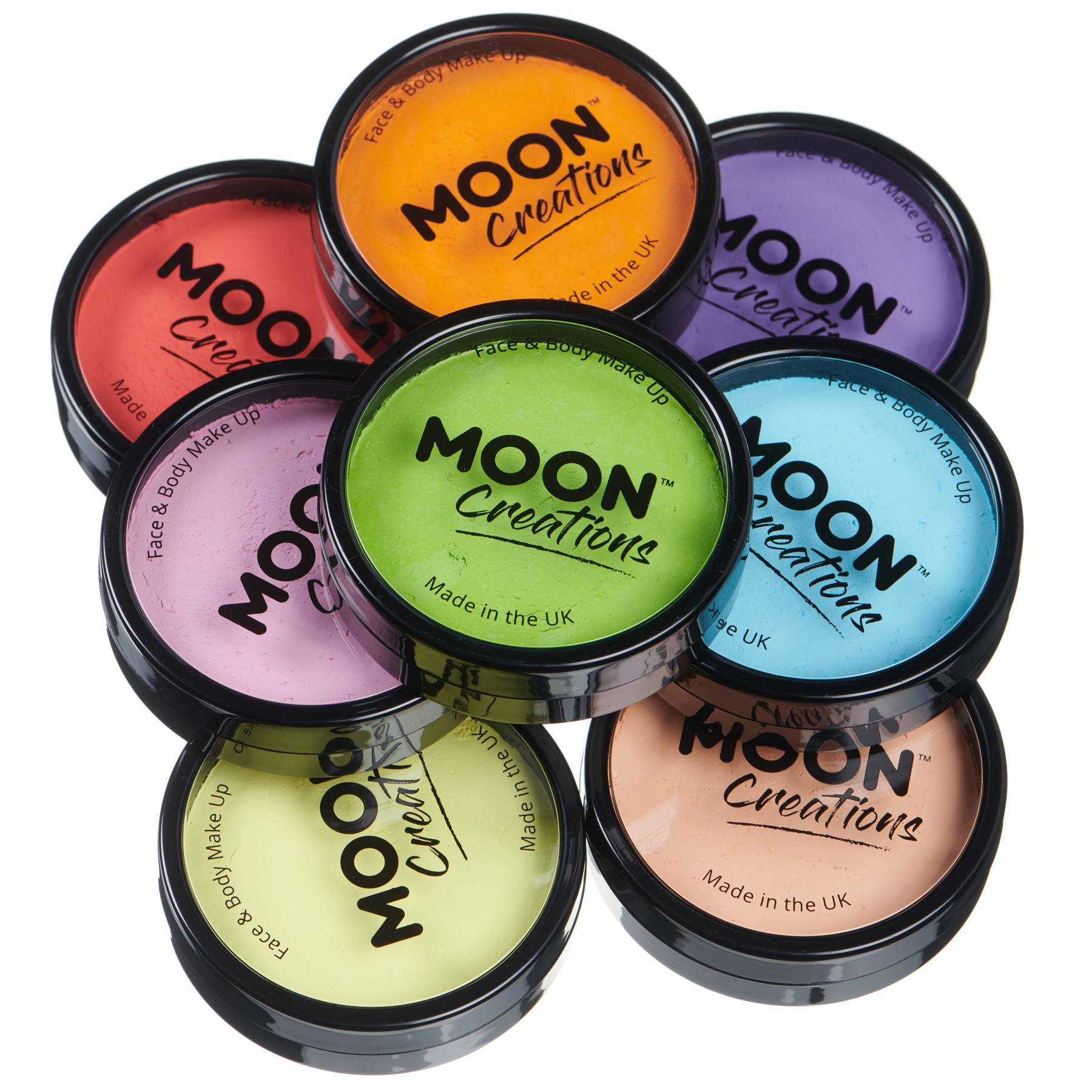 Moon Creations Pro Face Paint Cake Pots Lights Colours Set