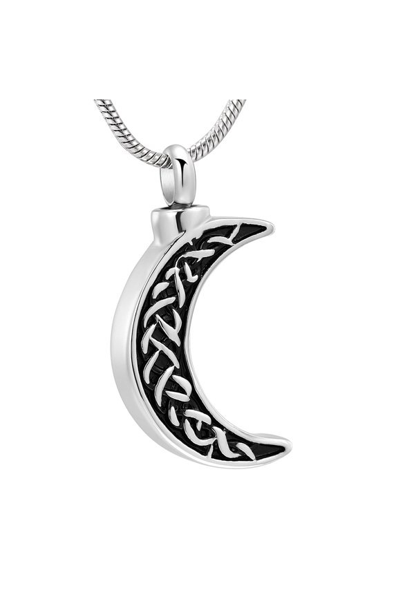 Moon Cremation Jewelry for Ashes Moon Urn Necklace Stainless Steel Memorial Lockets Keepsakes Jewelry for Ashes Pendant - Fill kit