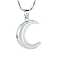 Moon Cremation Neckalce for Ashes for Women Men, Stainless Steel Memorial Lockets Keepsakes Jewelry for Ashes Pendant