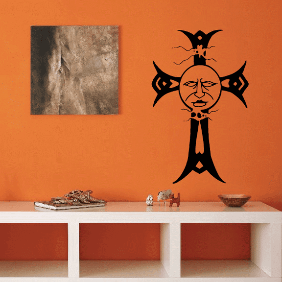 Moon Cross Face Decal - 36 Inches
