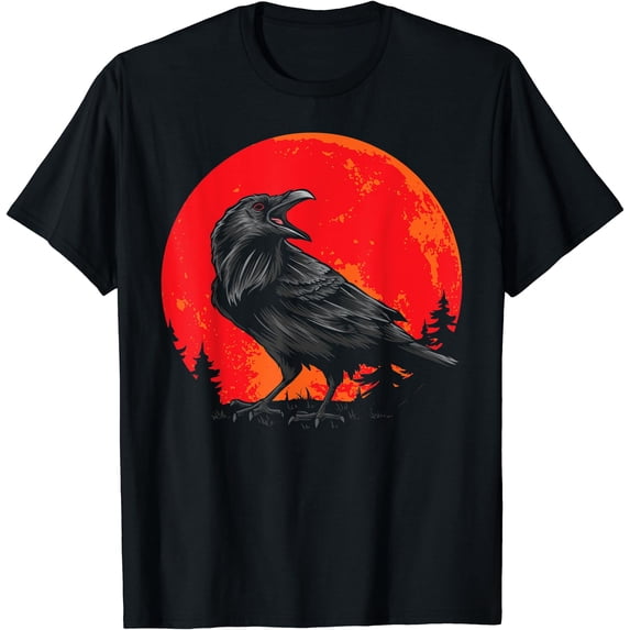 Moon Crow Gothic Animal Bird Spooky Forest Raven Classic Theme Everyday ...