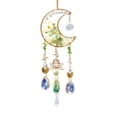 thumbnail image 1 of Moon Crystal Suncatcher Hanging Wind Chime with Faceted Clear Glass Prisms and Rust Resistant Metal for Window Home Decor Garden Balcony Entryway Ornament Gift Ideas, 1 of 7