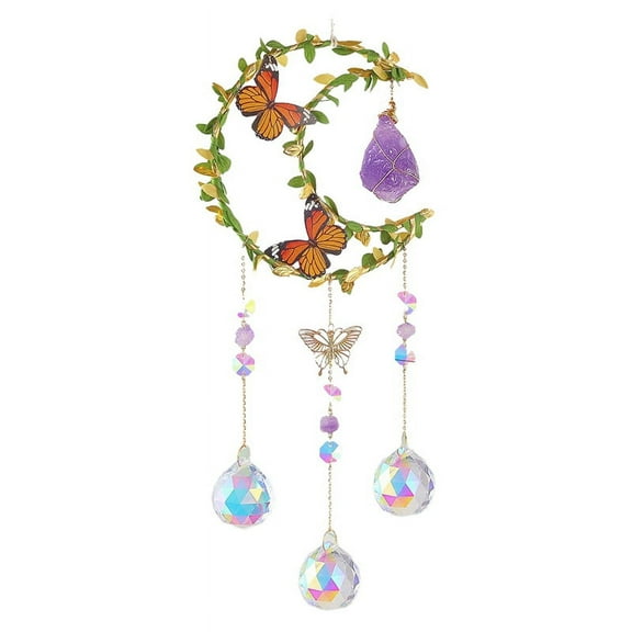 Moon Crystal Window Hanging,Good Luck Charms Gifts for Women Christmas Thanksgiving Birthday Crystal,1 x crystal ball decoration,Photo Color