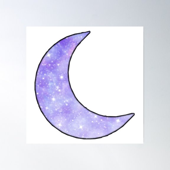Moon Design 1 Purple Poster Wall Art, Modern Wall Decor, 16x16 UNFRAMED