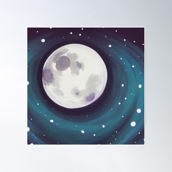 Moon Design 5 Poster Wall Art, Modern Wall Decor, 30x30 UNFRAMED