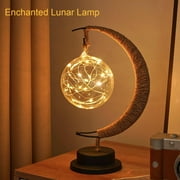 Moon Desk Lamp, USB Boho Table Lamp, Magic Kids Night Lights for Bedroom Living Room, Crescent Half Moon Night Light, Boho Battery Operated Lamp, Home Decor, Enchanted Lunar Lamp, Gift Ideas