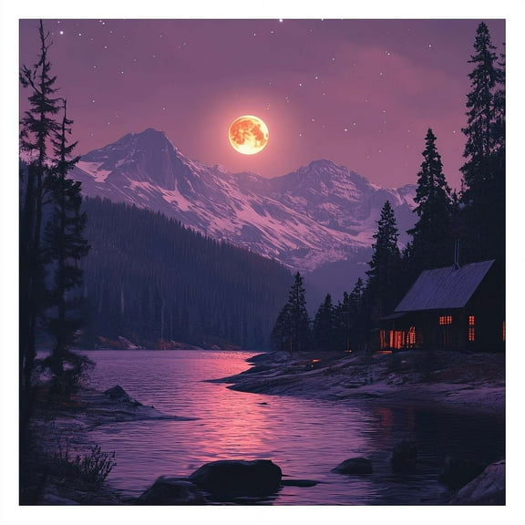 Moon Diamond art Painting,Moon Diamond Art Kits for Adults,5D DIY Landscape Diamond Dots Gem Art Painting Kit, Paint with Diamonds Moonscape for Home and Office Wall Decor 12x16inch