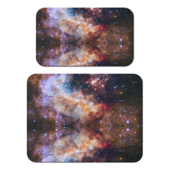 Moon Dish Drying Mat, Spacecraft Star Constellation Absorbent Kitchen Mat, Galaxy Design