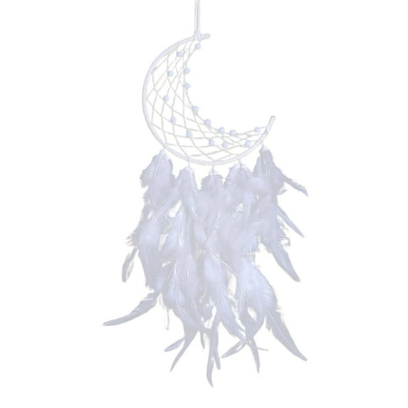 Moon Dream Catcher with Lights, Led Dream Catcher, Fairy Lights Dreamcatcher, Half Moon Wall Decor, Feather Pendant Ornament, Bohemian Home Decor, Lighted Wall Hanging