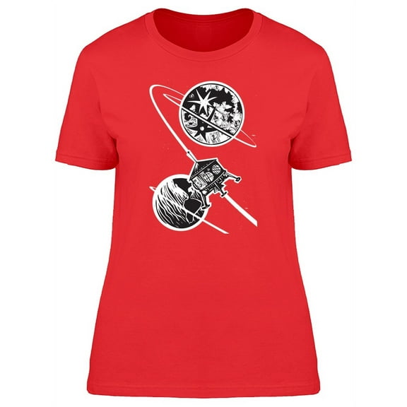 Moon, Earth & Capsule T-Shirt Women -Image by Shutterstock, Female Medium