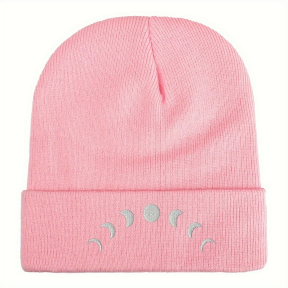 Moon Embroidery Knitted Hat Unisex