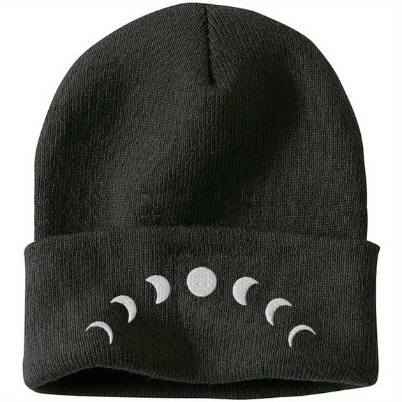 Moon Embroidery Knitted Hat Unisex