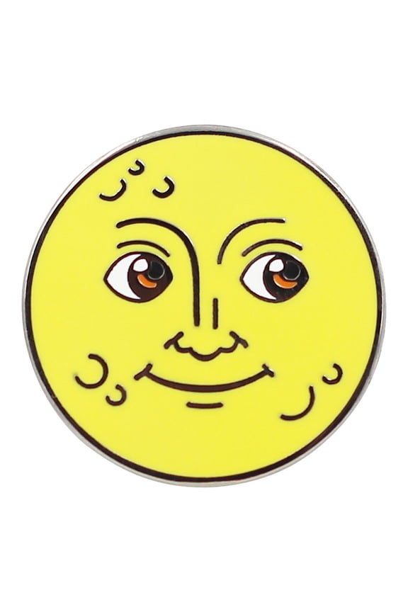 Moon Emoji New Moon & Full Moon Enamel Pins - Full Moon