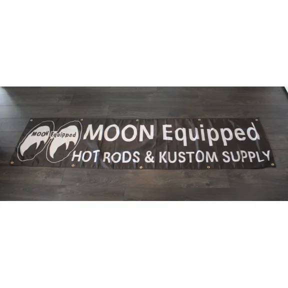 Moon Equipped Hot Rods Banner Flag Big 2X8 Racing Garage Mechanic Speed Shop