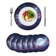 thumbnail image 1 of Moon Explosion Round 15 Inch Placemats Set of 6, Modern Abstract Art Galaxy Universe HeatResistant Non Slip Place Mats for Dining Table, Wipeable Braided Kitchen Table Mats for Housewarming, 1 of 9