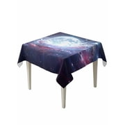 Moon Explosion Table Cloth, Waterproof Tablecloth for Square Tables, Modern Abstract Art Galaxy Universe Reusable Washable Fabric Table Cover for Restaurant Kitchen Dining Tables 54x54