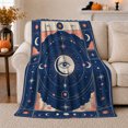 thumbnail image 1 of Moon Eye Medallion with Starbursts, Dreamy Tarot Style for Astrology Lovers, Cozy Peach Cloud Scene, Flannel Blanket for Living Room and Bedroom, Christmas Gift and Mystic Home Decor, 1 of 9