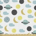 thumbnail image 1 of Ambesonne Moon Fabric by the Yard Upholstery, Crescent Planets and Clouds, 2 Yards, Multicolor, 1 of 4