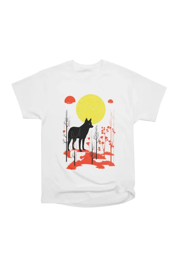 Moon Face Wolf T-Shirt Tee Gift For Him Merch For Her Apparel For Friend