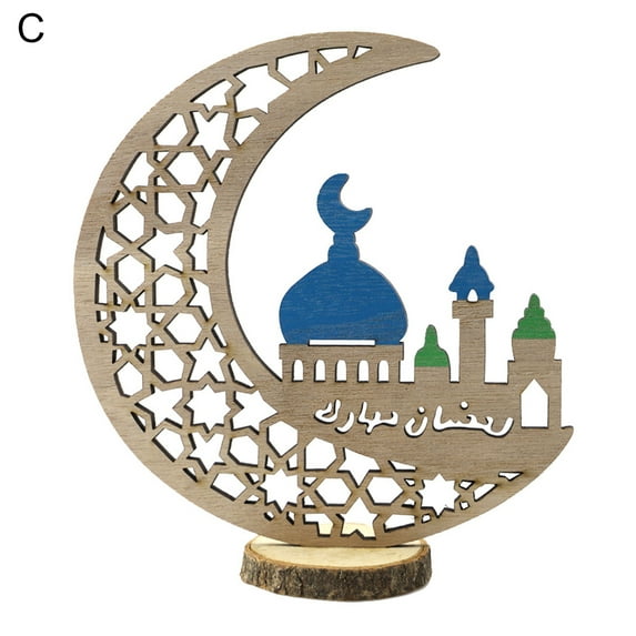 Moon Figurine Middle East Style Detachable Wood Perfect Craft Moon Art Ornament for Office