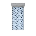 thumbnail image 1 of Moon Fitted Sheet & Pillow Sham Set, Grunge Night Time Stars with Full and Crescent Shape Lunar Phases Pattern, Decorative Printed 2 Piece Bedding Decor, Twin, Soft Blue Night Blue, by Ambesonne, 1 of 1