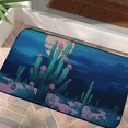 Moon Flower Door Mat Fantasy Cactus Plants Natural Starry Night