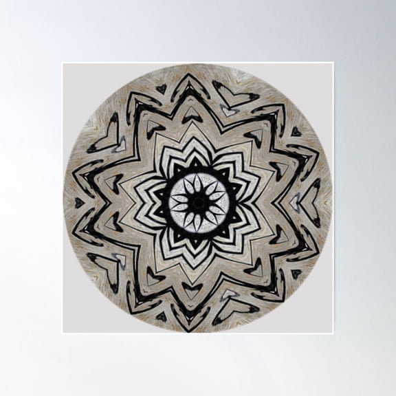 Moon Flower Mandala Poster Wall Art, Modern Wall Decor, 30x30 UNFRAMED