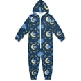thumbnail image 1 of Moon Flower Wheat Pattern One Piece Pajamas Soft Jumpsuit Cozy Sleep and Play Romper Zipper and Pockets 4T, 1 of 7