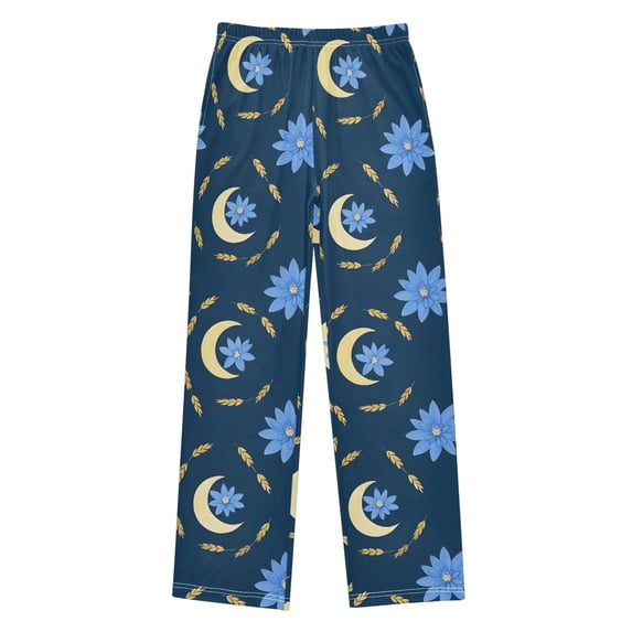 Moon Flower Wheat Pattern Pajama Pants Soft Lightweight Lounge Pants Bottoms Sleep Pants Warm Comfy