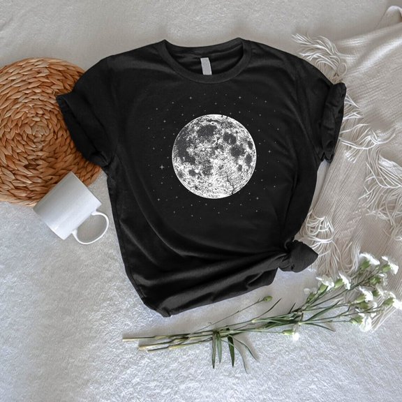 Moon Full Moon Moonlight Celestial Astronomy Mystical T-Shirt All Size S-5XL