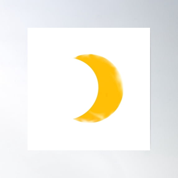 Moon, Full Moon, Yellow, Orange, Scary, Haunting Poster Wall Art, Modern Wall Decor, 16x16 UNFRAMED