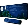 thumbnail image 1 of Moon Game Mouse Pad 31.5x11.8 Inches Fantasy Starry Sky Cloud Forest Pattern Printed Mouse Pad for Home Office Gaming Work BDLSMN56, 1 of 5