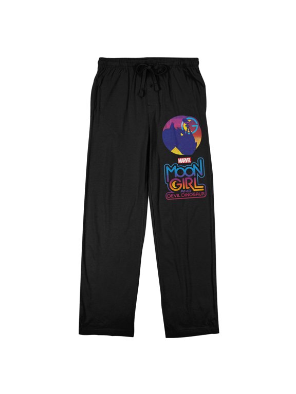 Moon Girl And Devil Dinosaur Main Characters Men's Black Sleep Pajama Pants-Medium